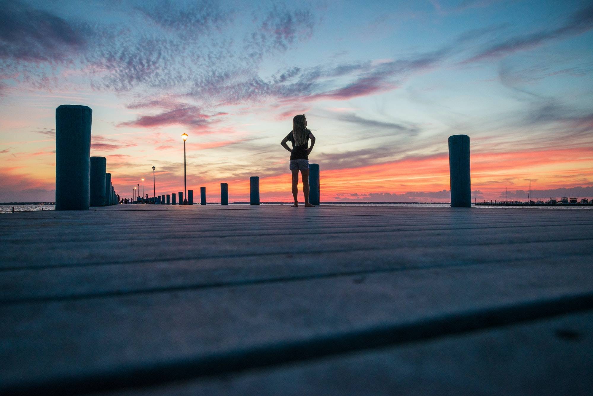 A Jersey shore sunset over the Barnegat Bay as seen from Seaside Park.